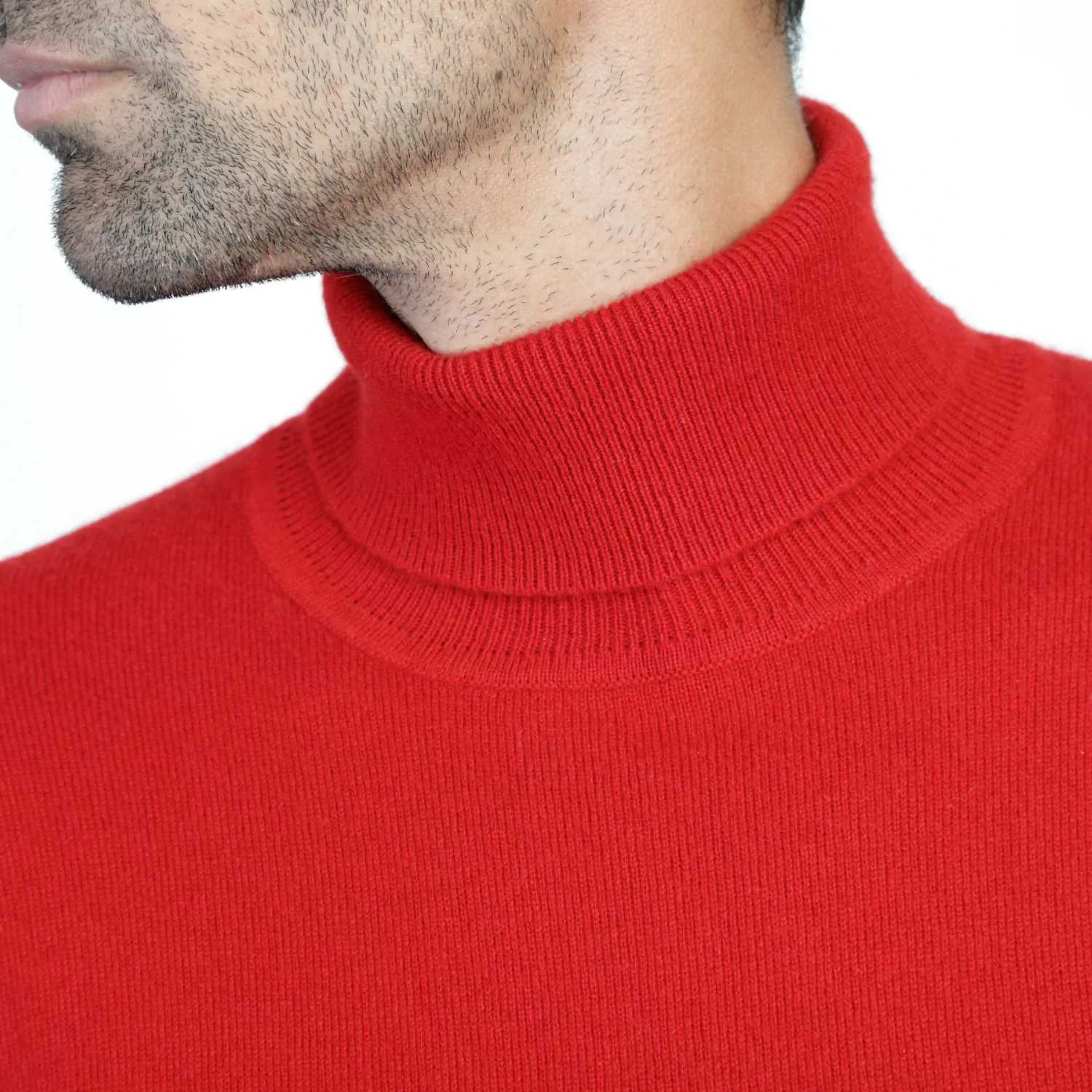 Mens Cashmere Roll Neck Jumper