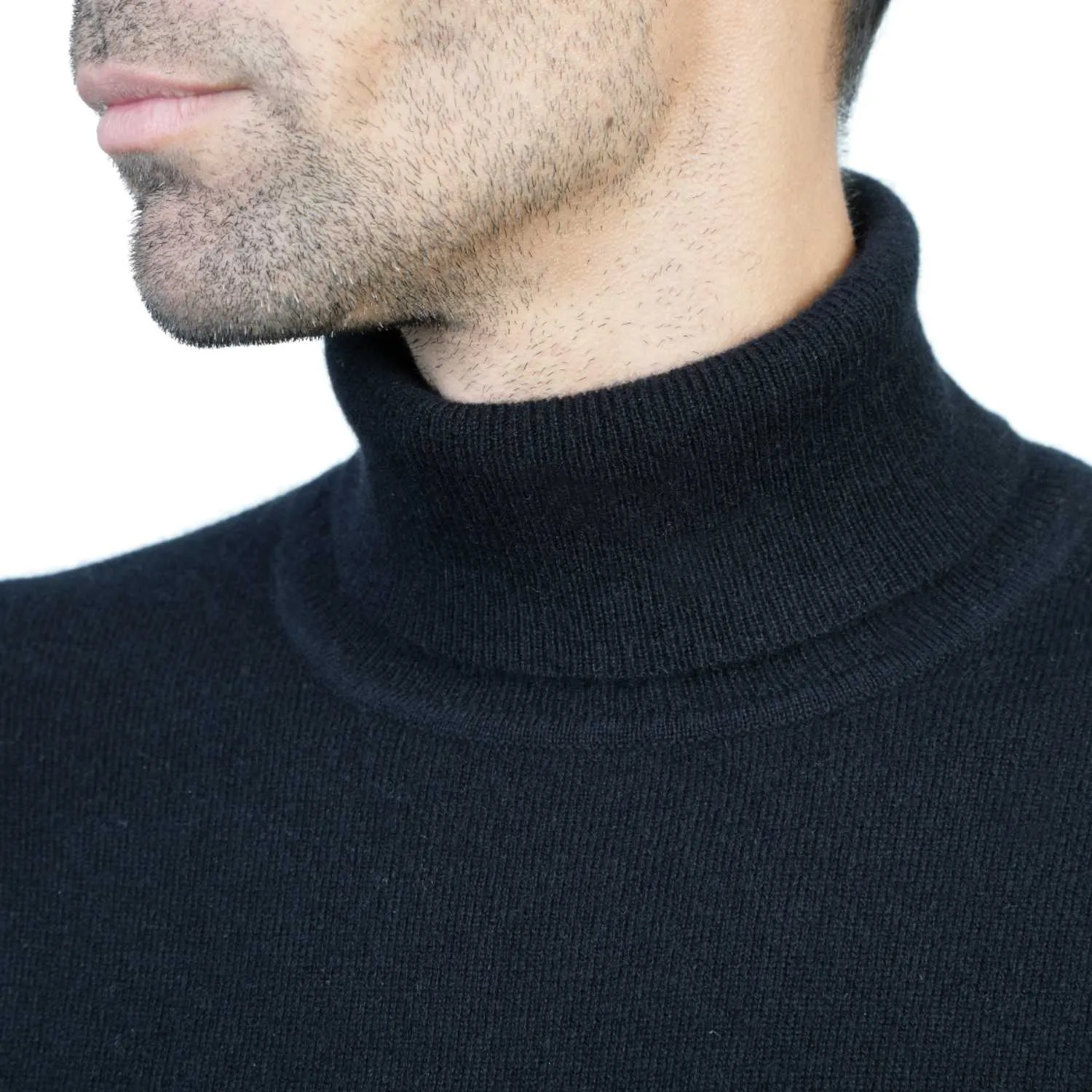 Mens Cashmere Roll Neck Jumper