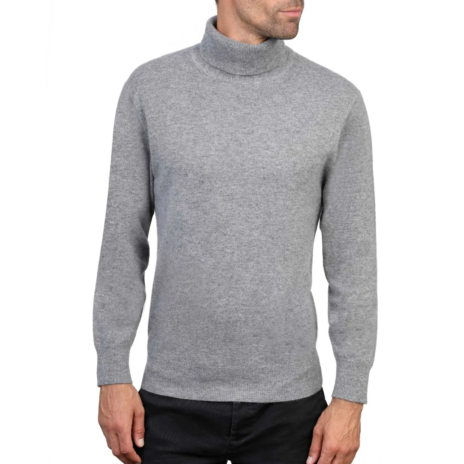 Mens Cashmere Roll Neck Jumper