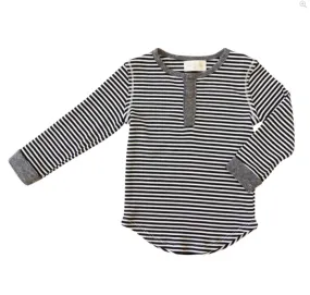 Miki Miette - Parker Henley in Black Stripe