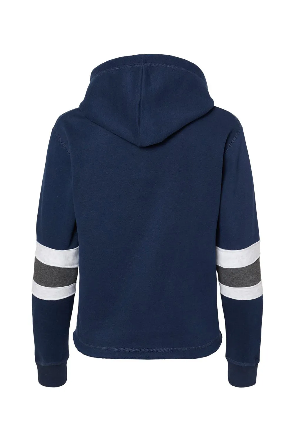 MV Sport Womens Sueded Fleece Thermal Lined Hooded Sweatshirt Hoodie - Navy Blue/Ash Grey/Charcoal Grey - Closeout