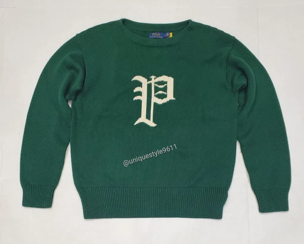 Nwt Polo Ralph Lauren Green Gothic 'P' Sweater