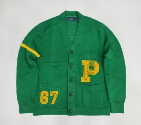 Nwt Polo Ralph Lauren Green P 67 Patch Cardigan