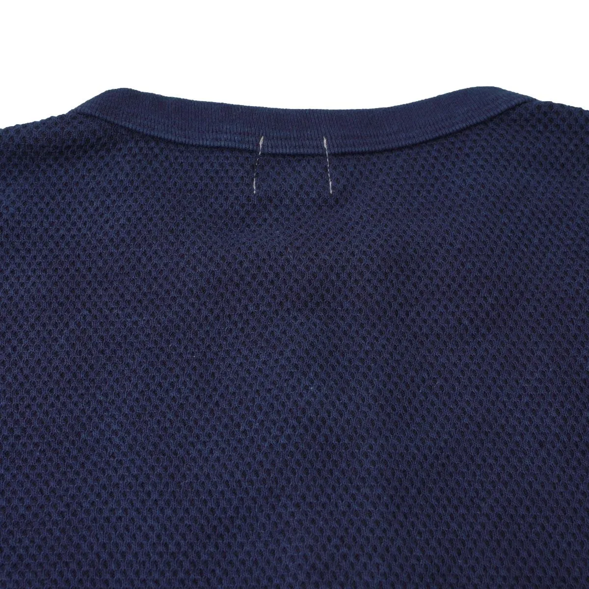 OD LW Indigo Dyed Double Face Hex Honeycomb Henley Thermal