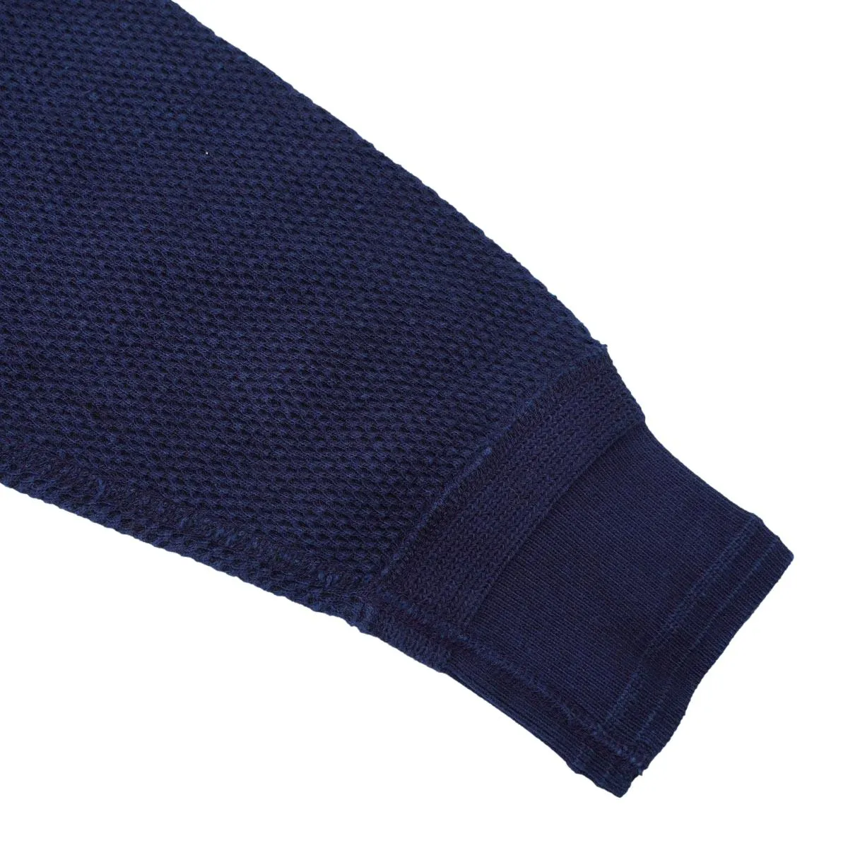 OD LW Indigo Dyed Double Face Hex Honeycomb Henley Thermal