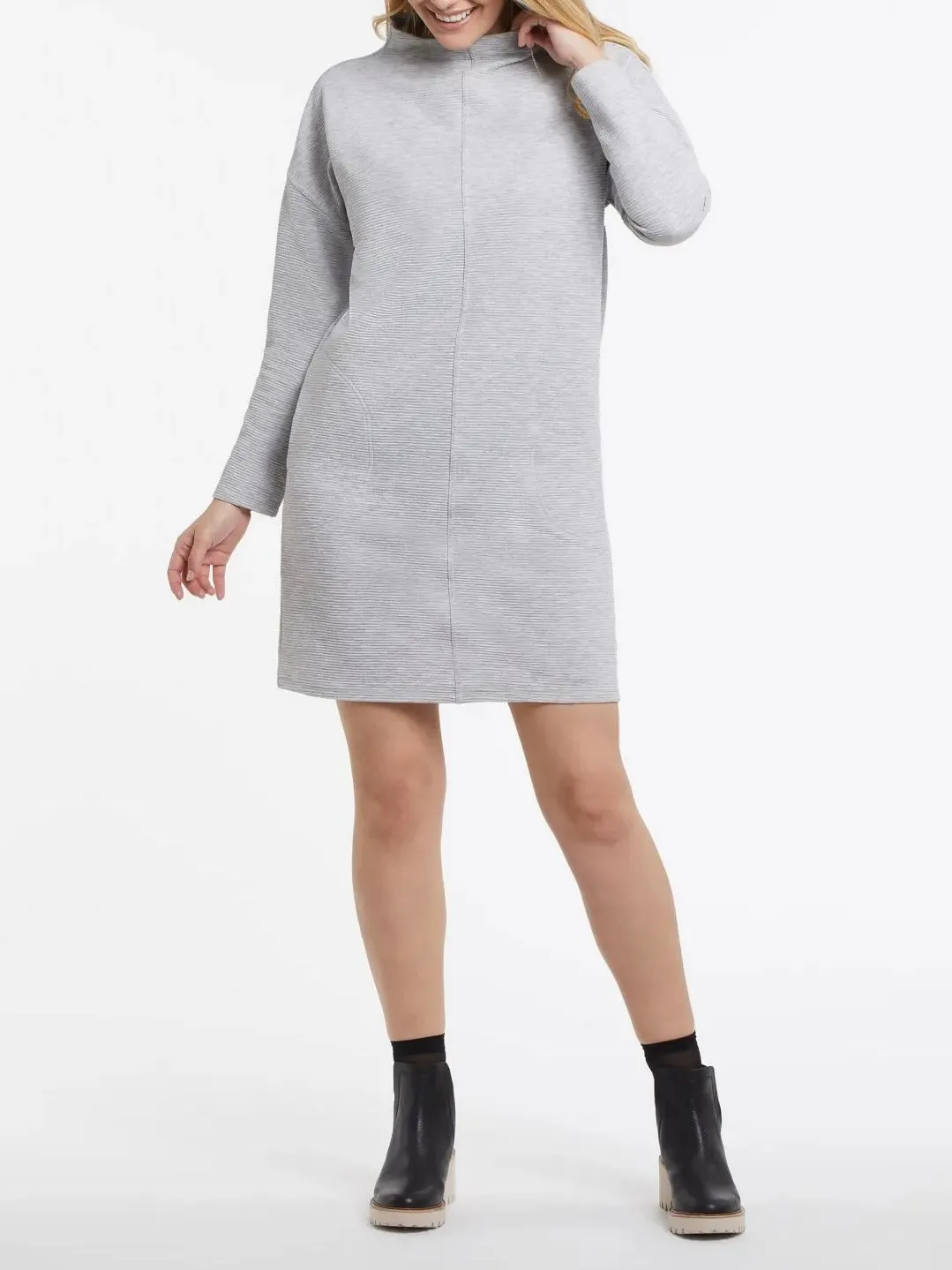 Ottoman Dress with Pockets - Grey FINAL SALE