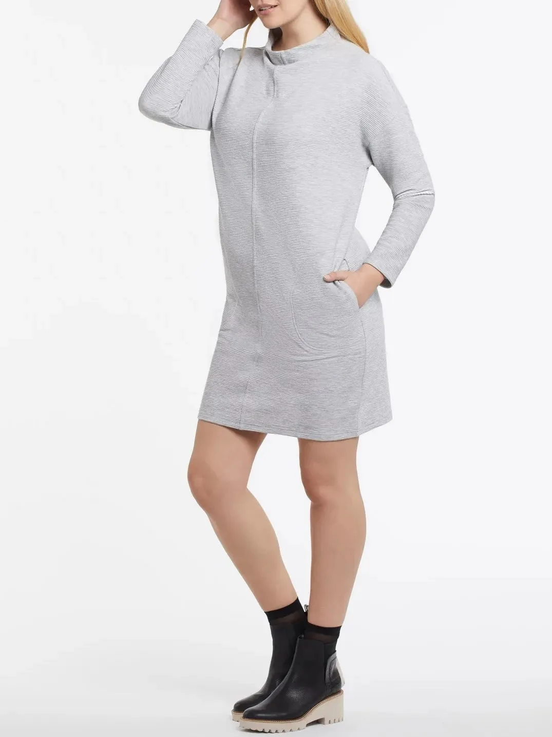 Ottoman Dress with Pockets - Grey FINAL SALE