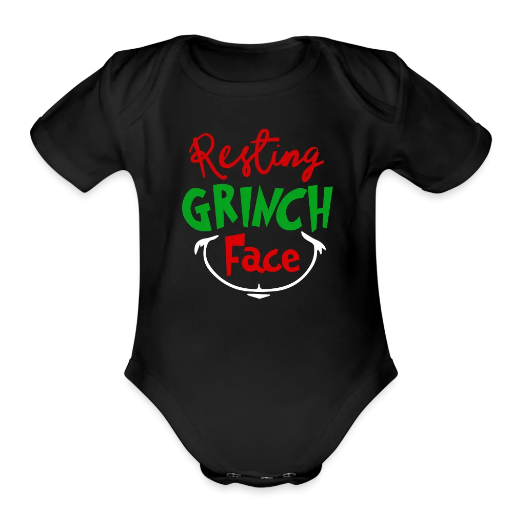 “Resting Grinch Face”-Organic Short Sleeve Baby Bodysuit