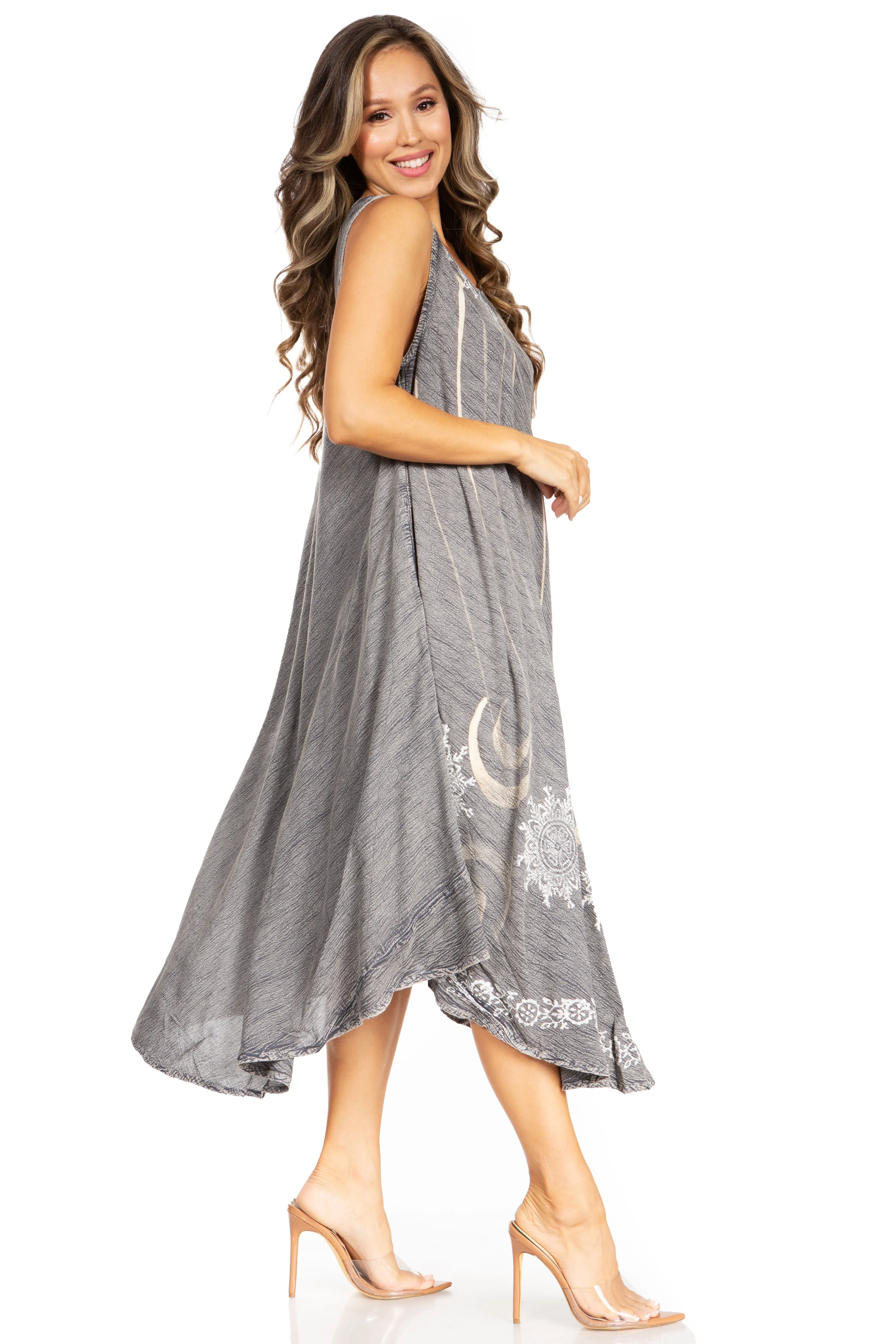 Sakkas Starlight Fourth Women's Tie Dye Caftan Tank Dress/Cover Up  Beach Kaftan