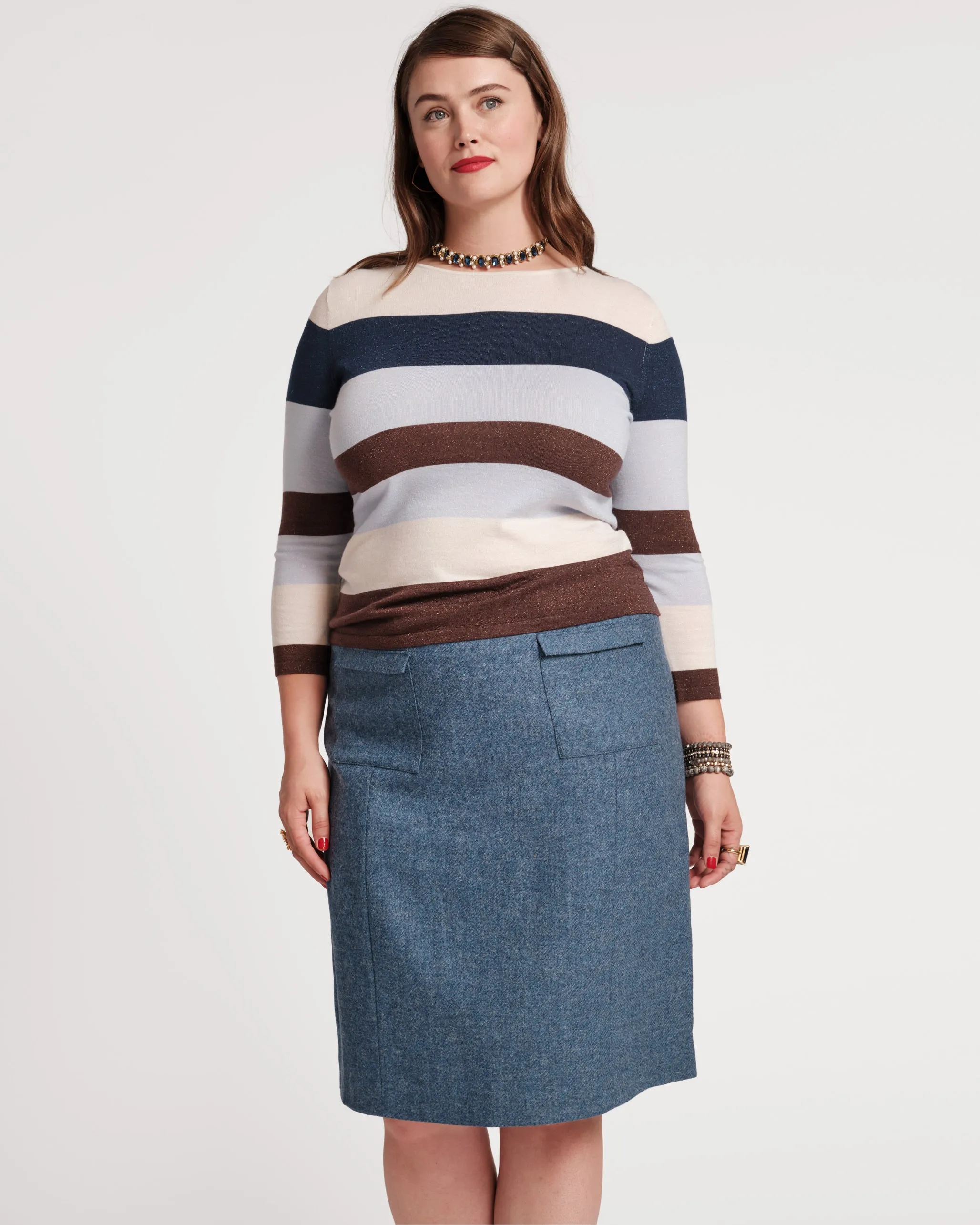 Saylor Striped Top Knit Multi