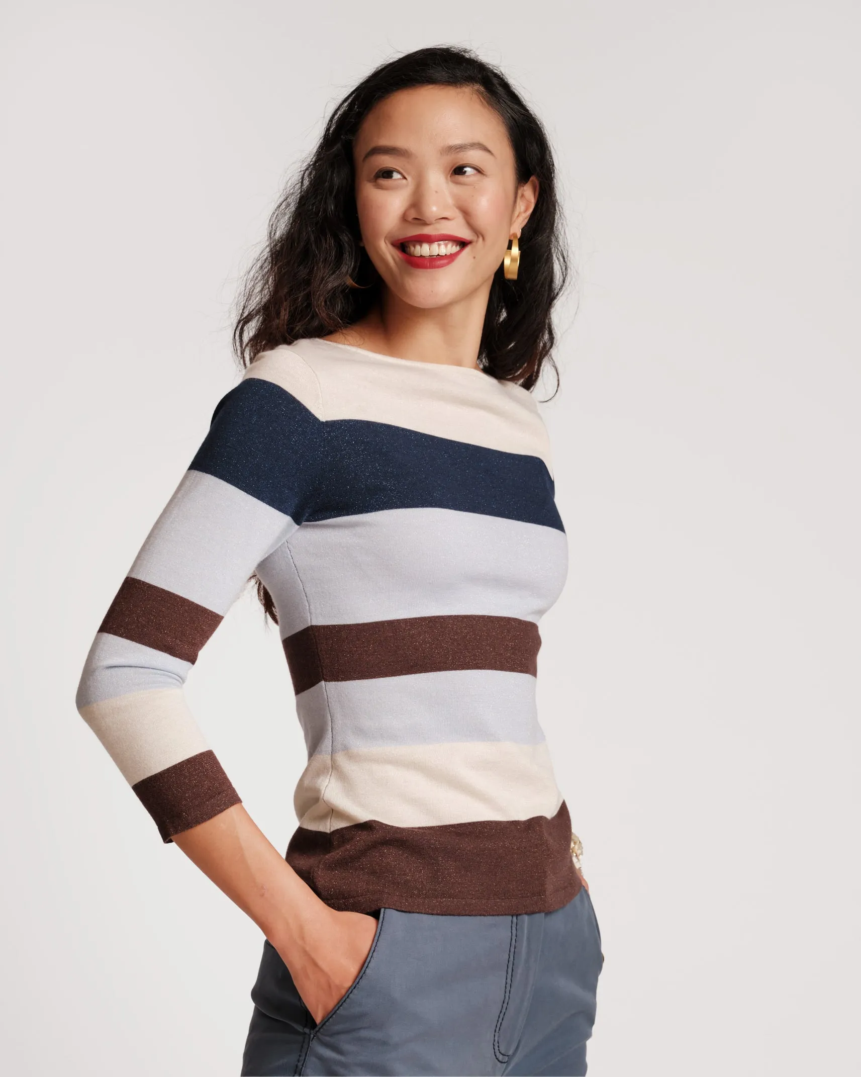 Saylor Striped Top Knit Multi