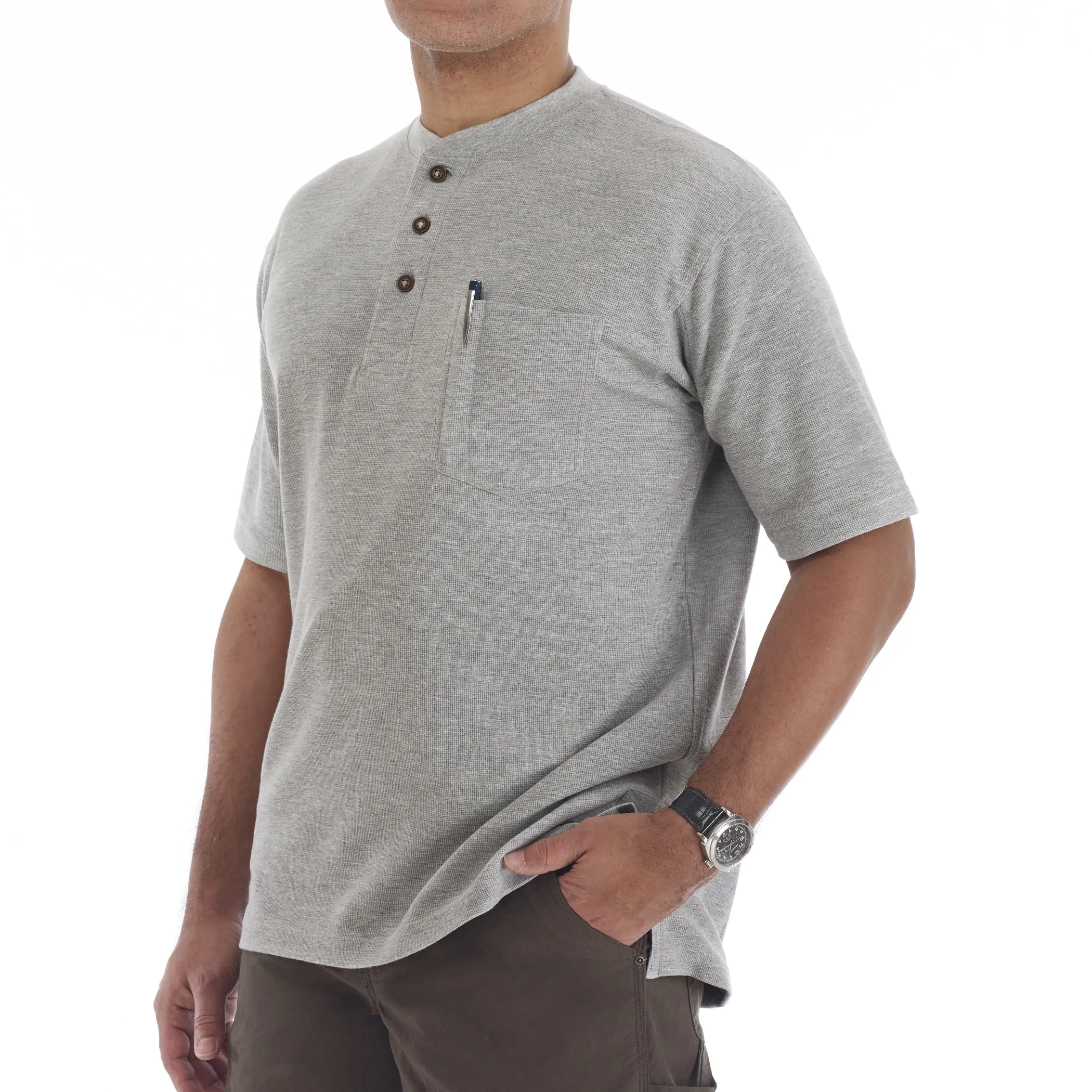 SHORT SLEEVE MINI-THERMAL HENLEY