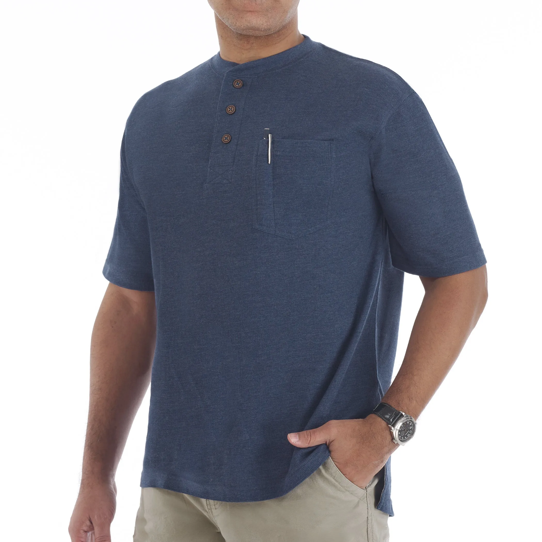 SHORT SLEEVE MINI-THERMAL HENLEY