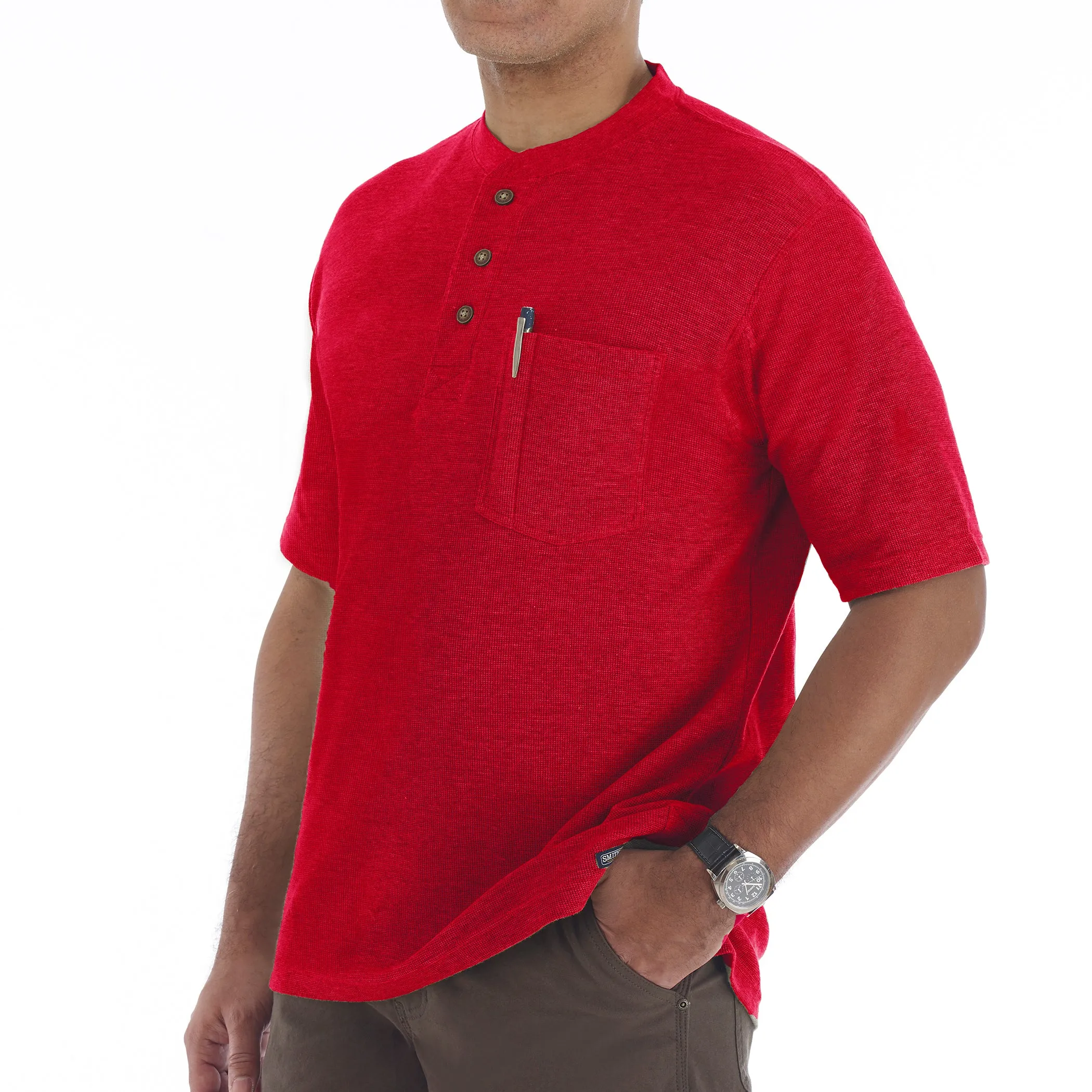 SHORT SLEEVE MINI-THERMAL HENLEY