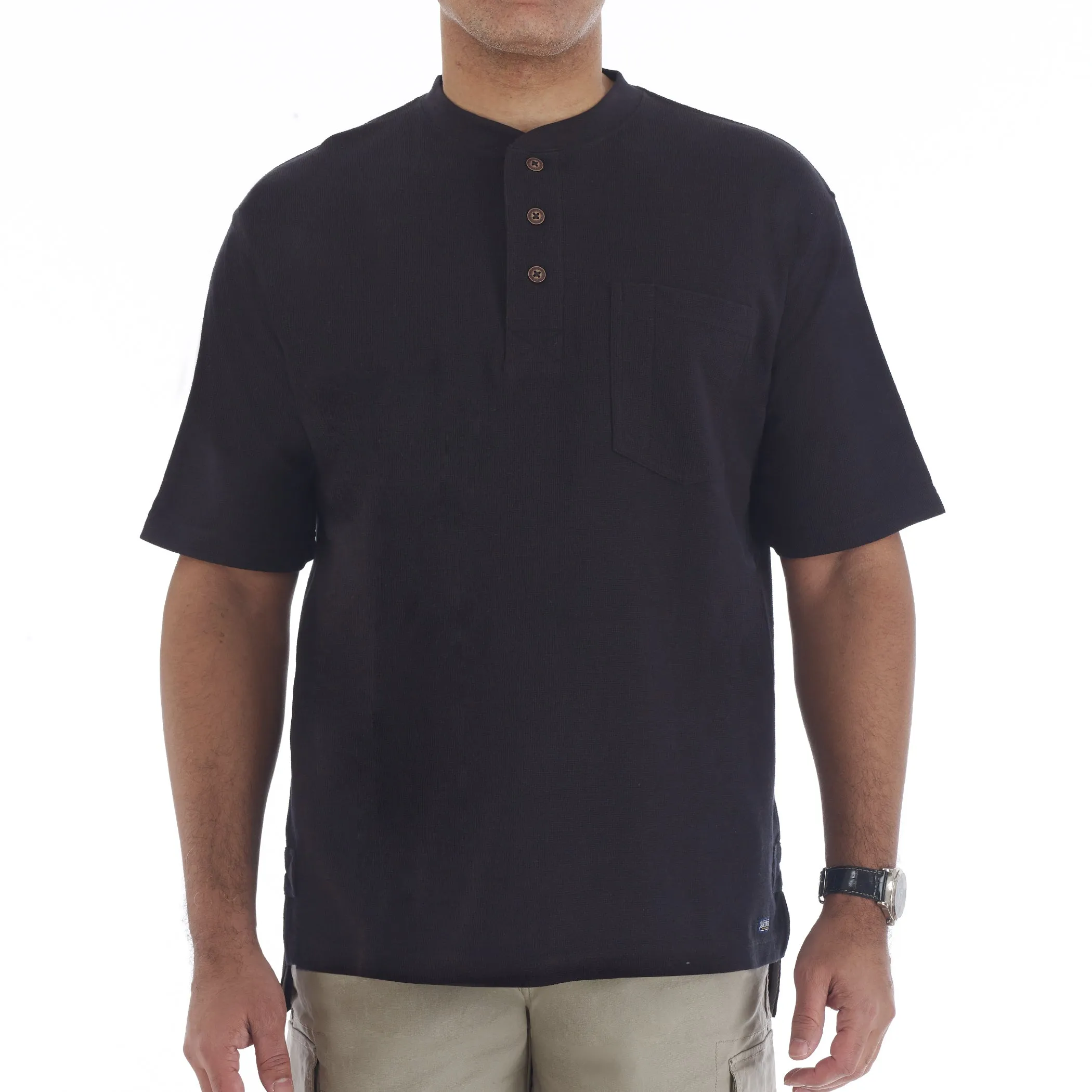 SHORT SLEEVE MINI-THERMAL HENLEY