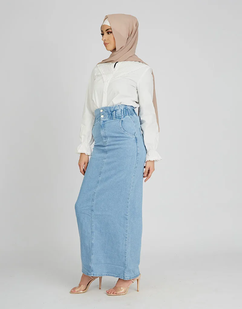 Skirt Maxi Denim High Waisted