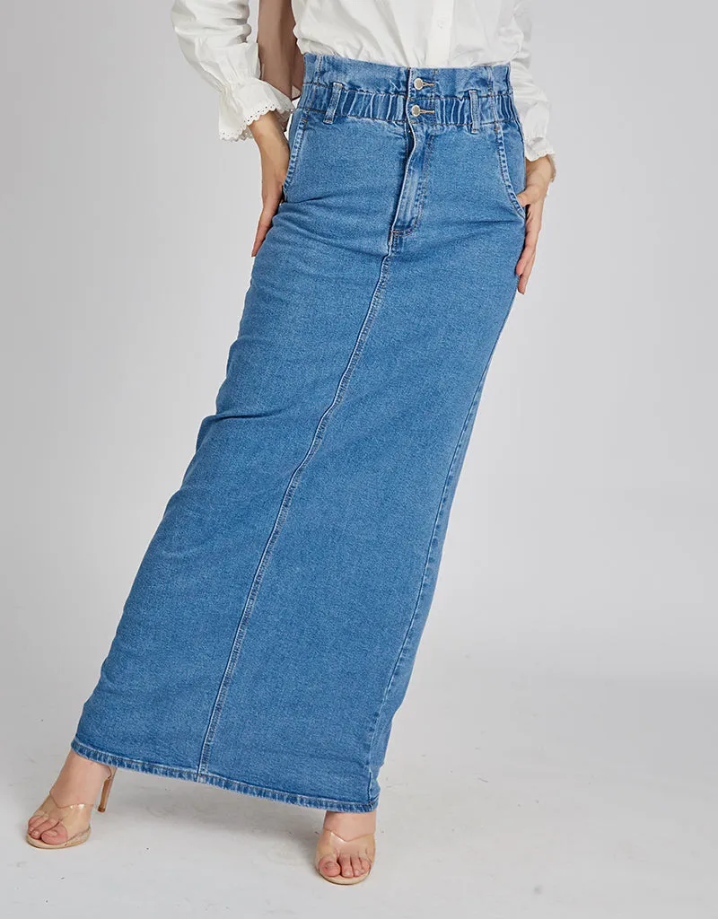 Skirt Maxi Denim High Waisted