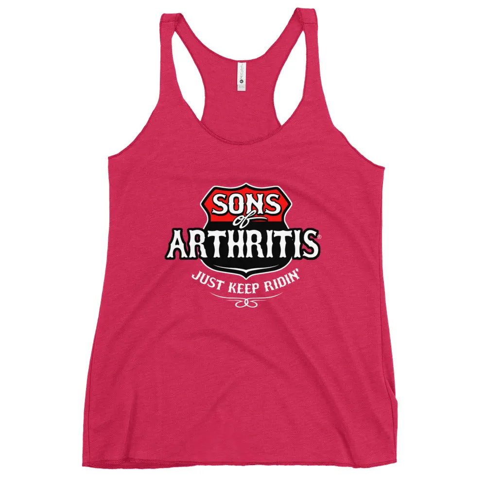 Sons of Arthritis "Just Keep Ridin" Women's Racerback Tank