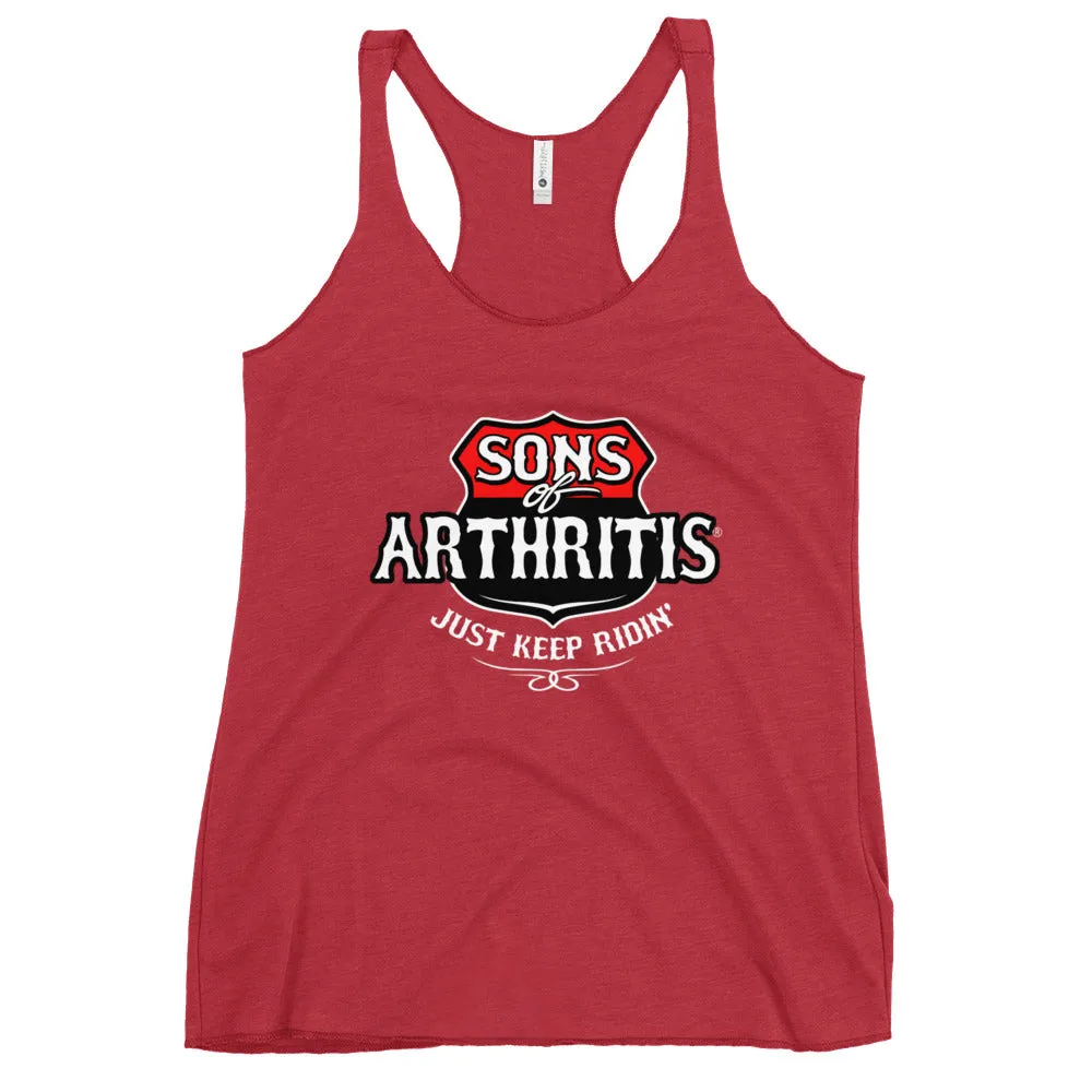 Sons of Arthritis "Just Keep Ridin" Women's Racerback Tank