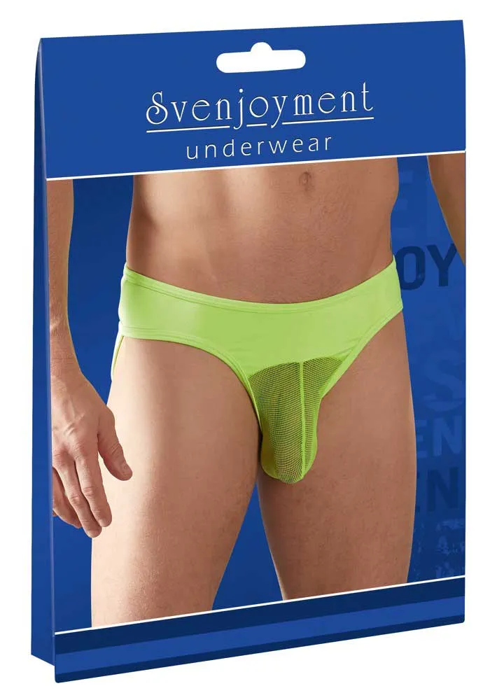 Svenjoyment Mesh Pouch Jock Bikini Jock Strap Underwear Neon Yellow 2120348 Size S