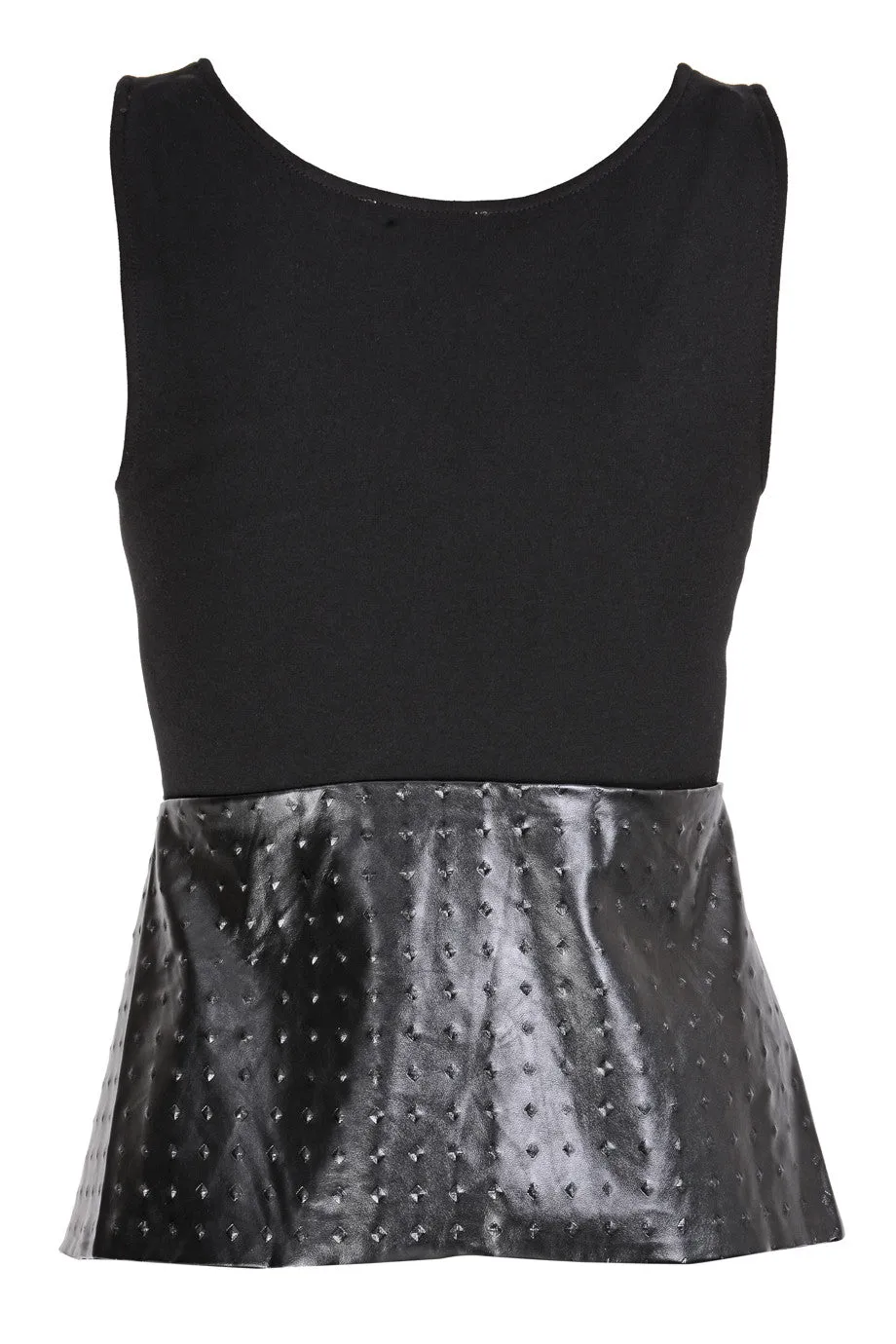 TAMY Black Leather Sleeveless Top