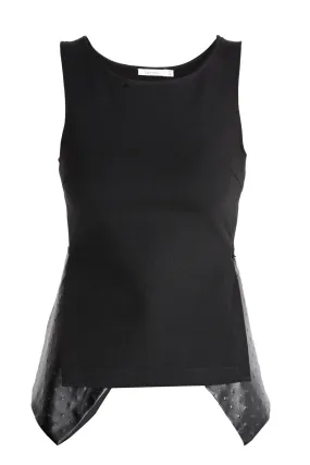 TAMY Black Leather Sleeveless Top