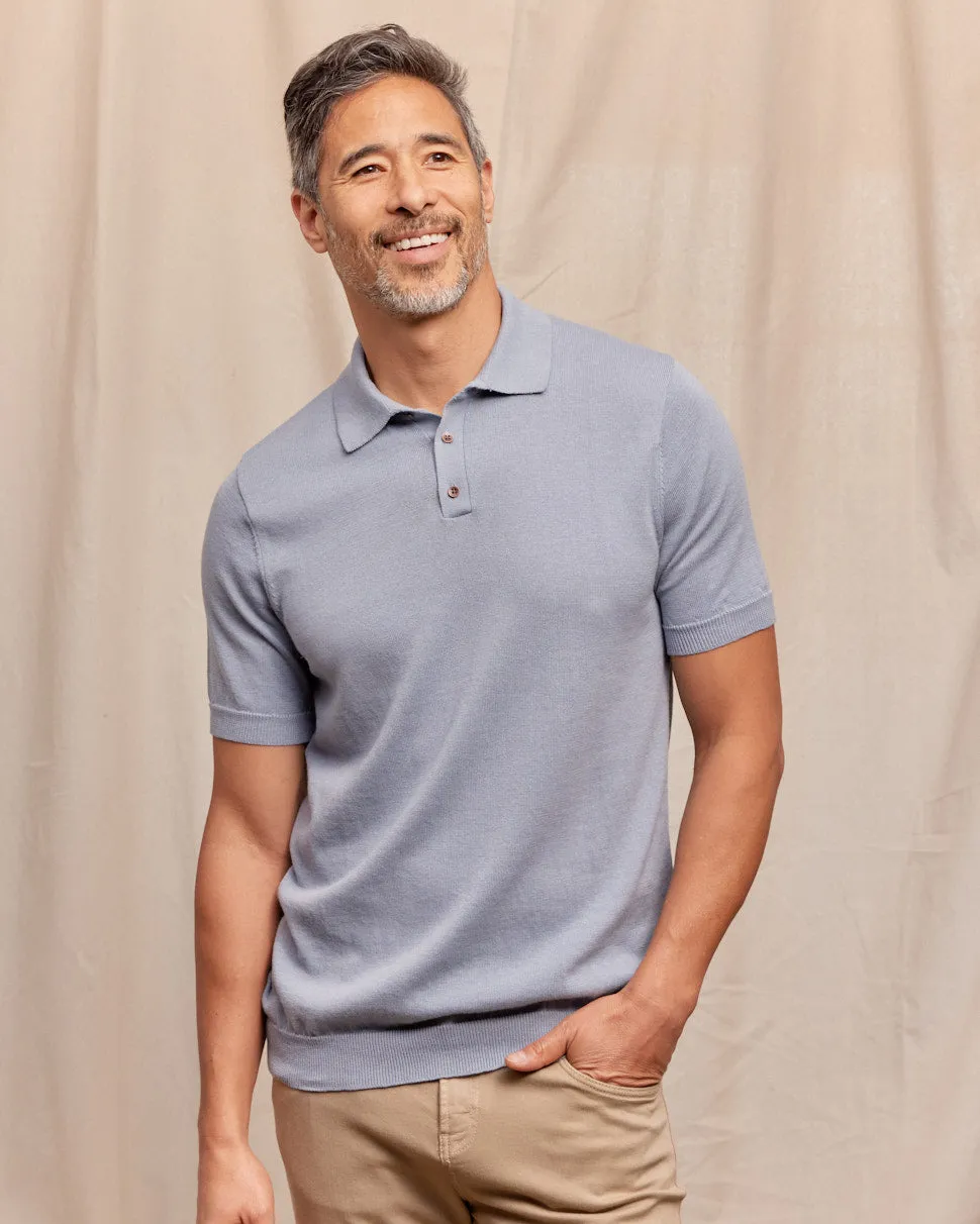 The Leighton - Supima Cotton SS Knit Polo - Blue Lagoon