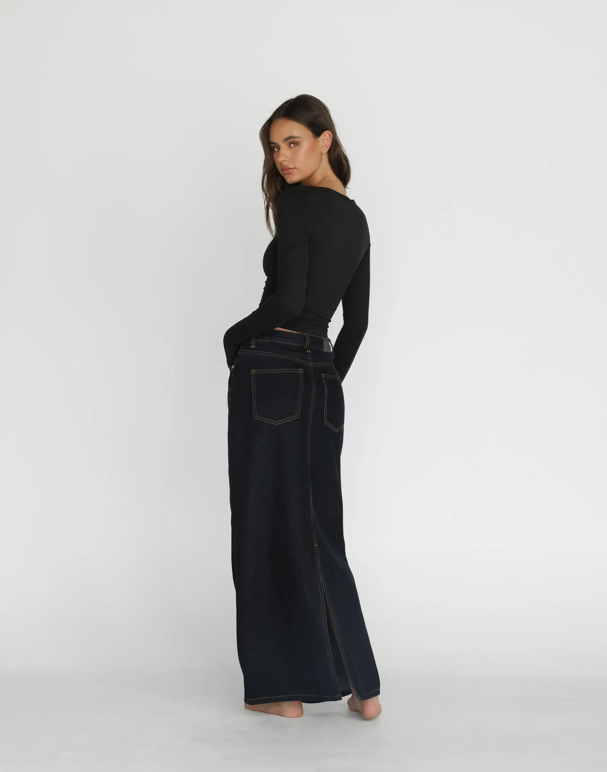 Tyler Denim Maxi Skirt (Midnight)