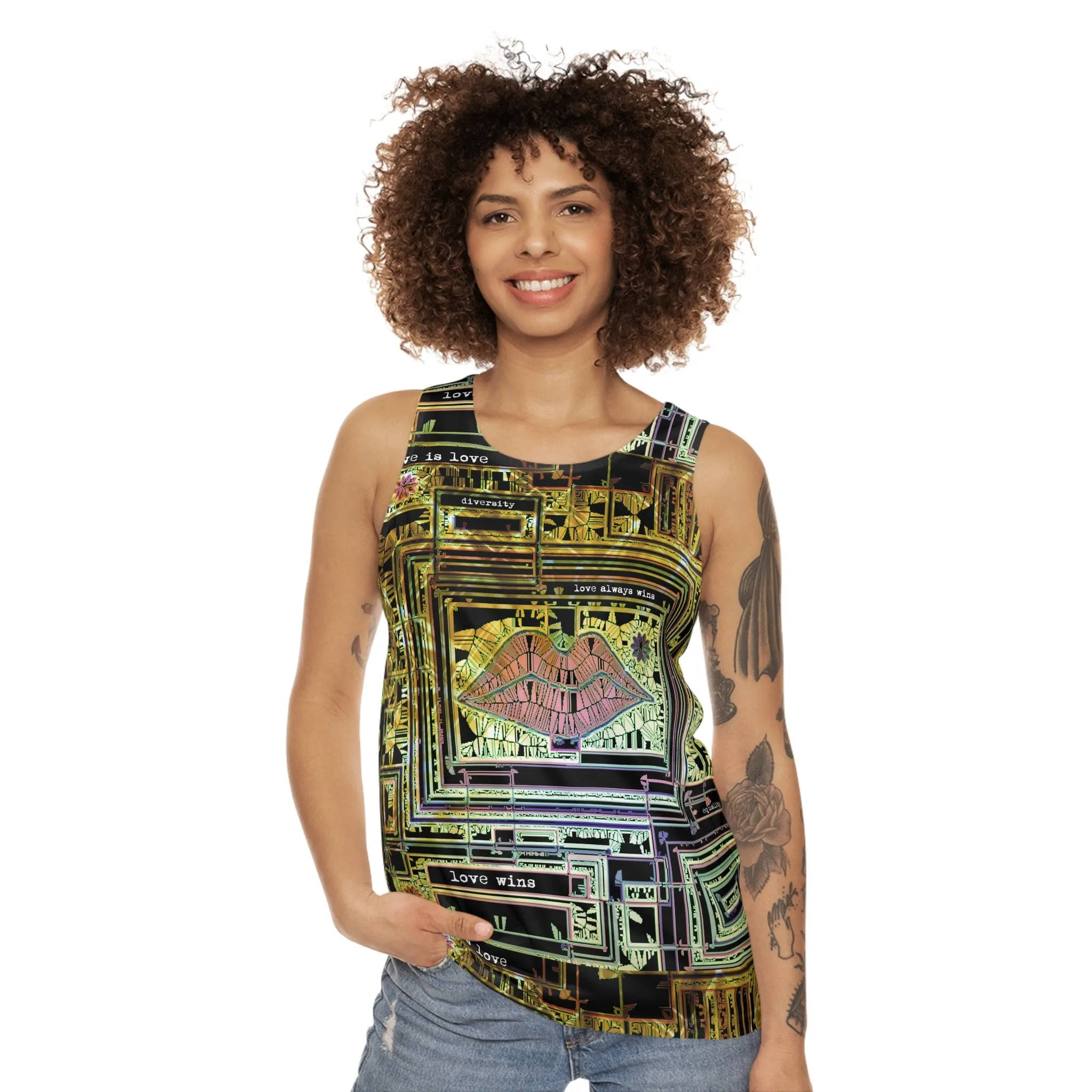 Unisex Tank Top (AOP) LOVE WINS